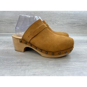 Andre Assous Olivia Women's Mule Clog Studded Slip-On Suede 9 Brown Shoes